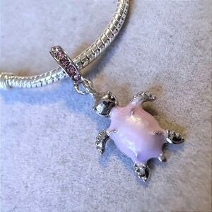 Pink Turtle‎ Dangle Charm fits PANDORA